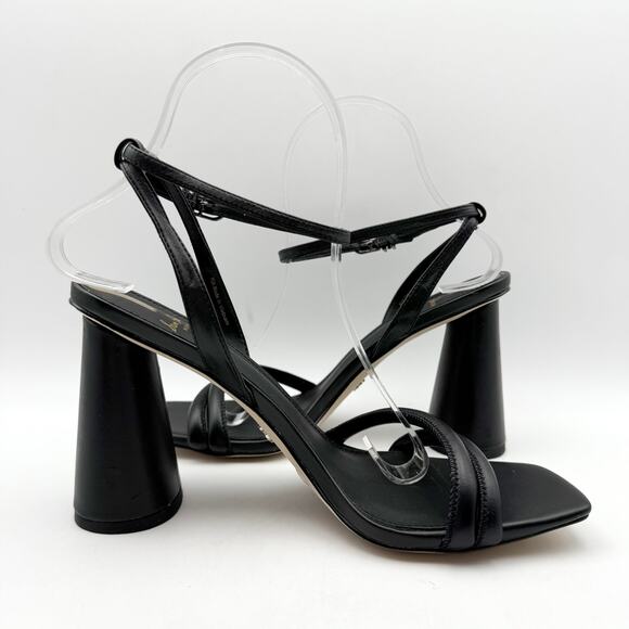 SAM EDELMAN Womens Kia Sandals Size 8 M Black Block Heel Strappy Leather NIB - Picture 5 of 13